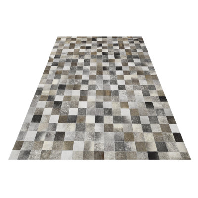 Sao Paulo Chequered Cowhide Area Rug