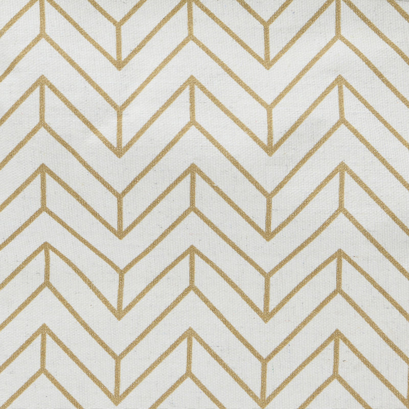 Krush Container Rectangular Laundry Bag with Handles Collapsible Coated Canvas and Chevron Pattern, Tan Chevron