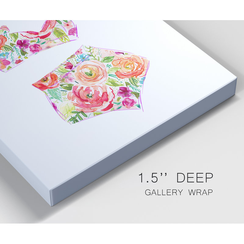 Impression sur toile tendue Tropical Swim vêtements III, H 36 po x l 24 po x P 1 po