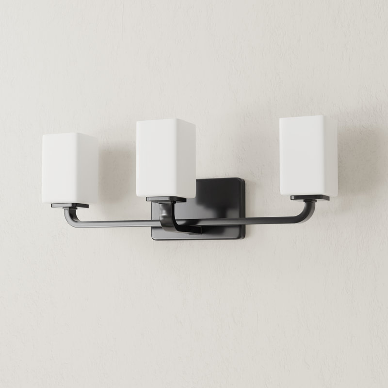 3 - Light Dimmable Vanity Light, Matte Black