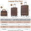 Ensemble de 3 valises à roulettes Hardshell 20 "+24" Valise à roulettes avec valise TSA, brun clair