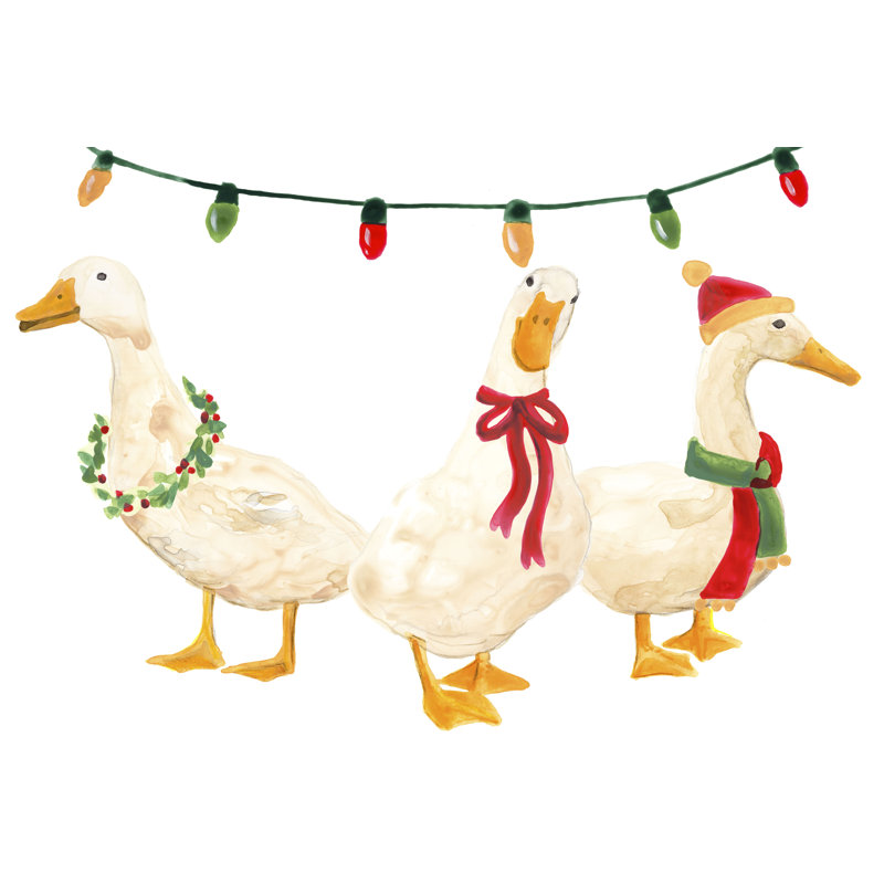 Merry Quackmas I by June Erica Vess - Wrapped Canvas Painting Print, 81cm H x 122cm W, Wrapped Canvas