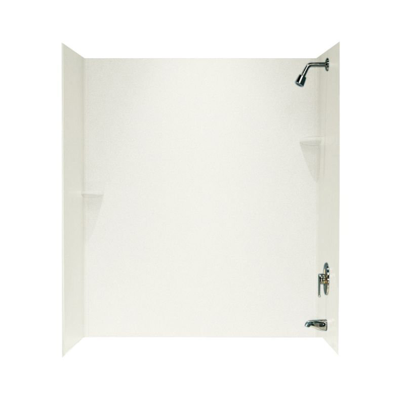 60'' W 30'' D 72'' H Alcove Solid Surface Wall, Bisque