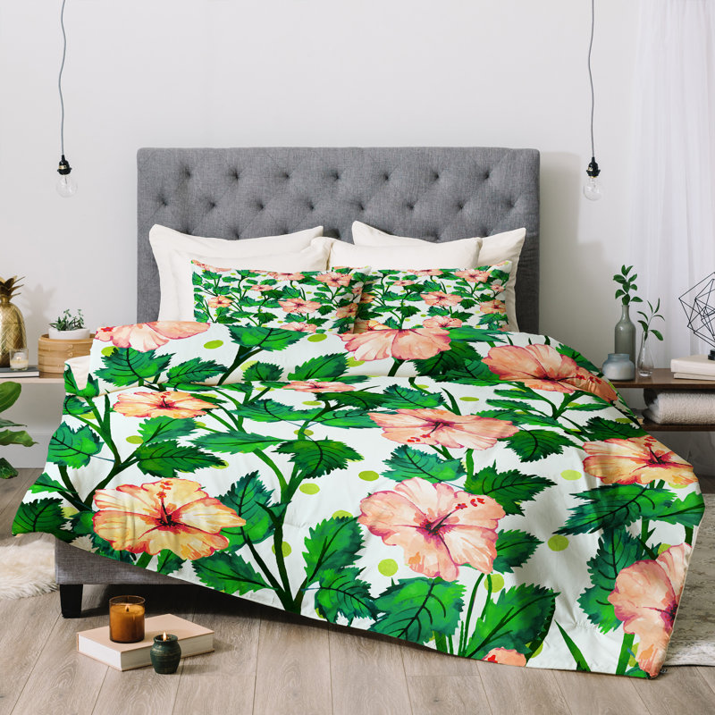 Modern & Contemporary Polyester Floral Comforter, Twin Comforter + 1 Standard Pillowcase