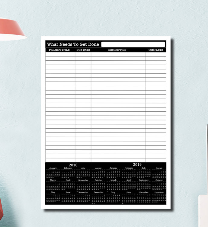 Tableau blanc effaçable What What to Get Done ', 20" H x 16" W