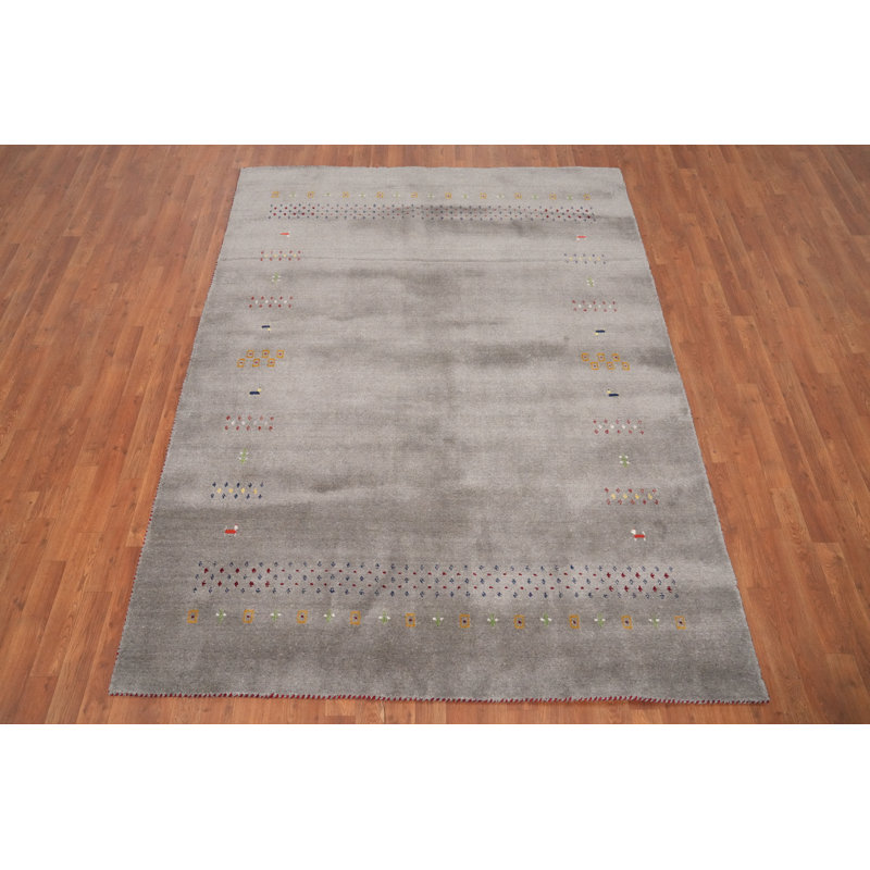 Tapis tribal en laine fabriqué à la main de style Gabbeh 6 x 8