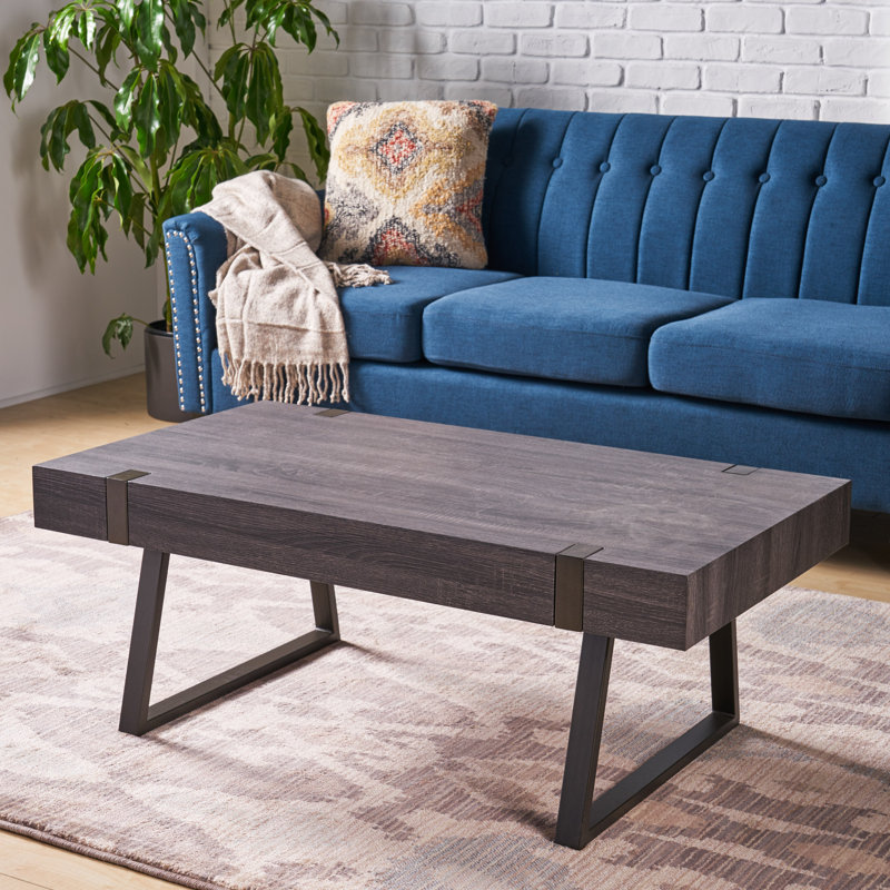 Industrial Coffee Table With Sturdy Metal Legs