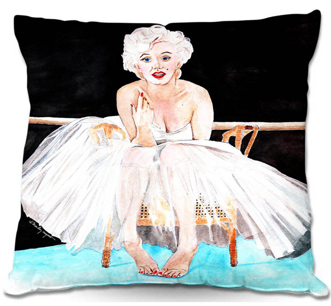  Couch Marilyn Monroe Ballerina Square Pillow Cover & Insert DiaNoche Designs 