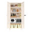 Armoire de rangement 71 po 2 portes avec serrure, armoire de rangement en métal avec portes et tablettes réglables, pour la cuisine, la chambre à coucher et le salon