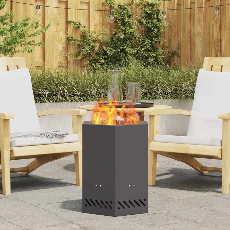 Modern Smokeless Fire Pit, 51cm H x 38cm W x 38cm D, Black