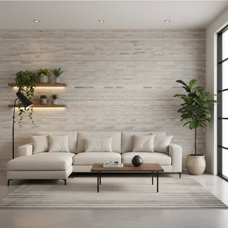 Glass Linear Mosaic Wall Tile