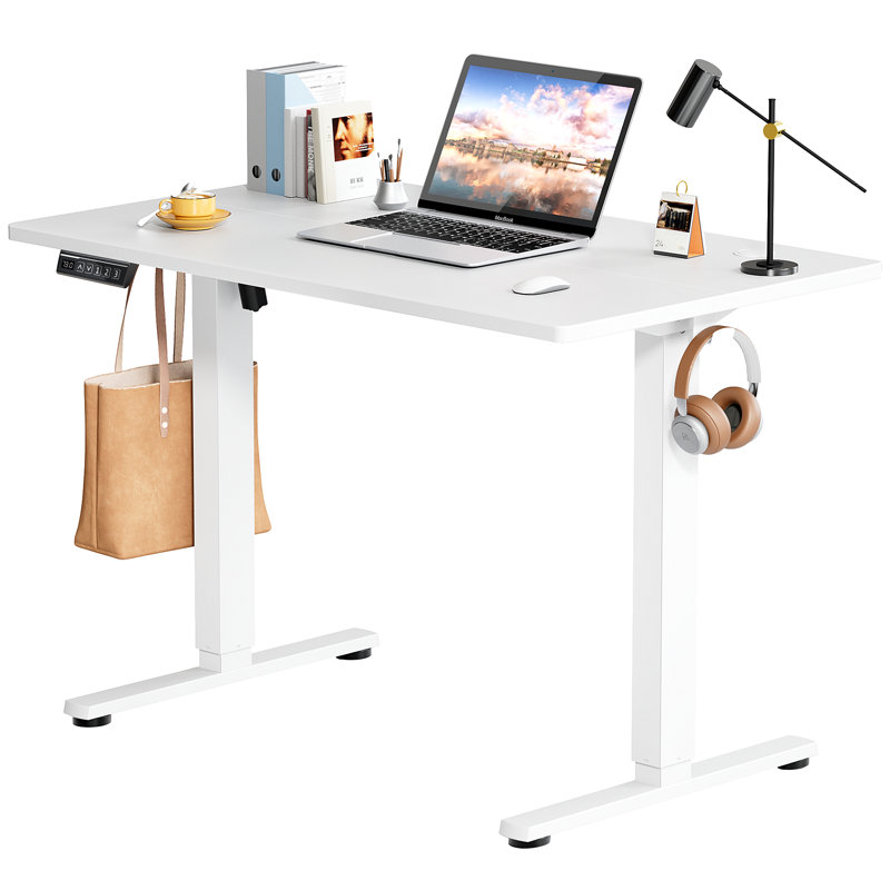 Bureau pour travailler debout à hauteur réglable, H 48 po x l 39,37 po x P 23,62 po, Blanc