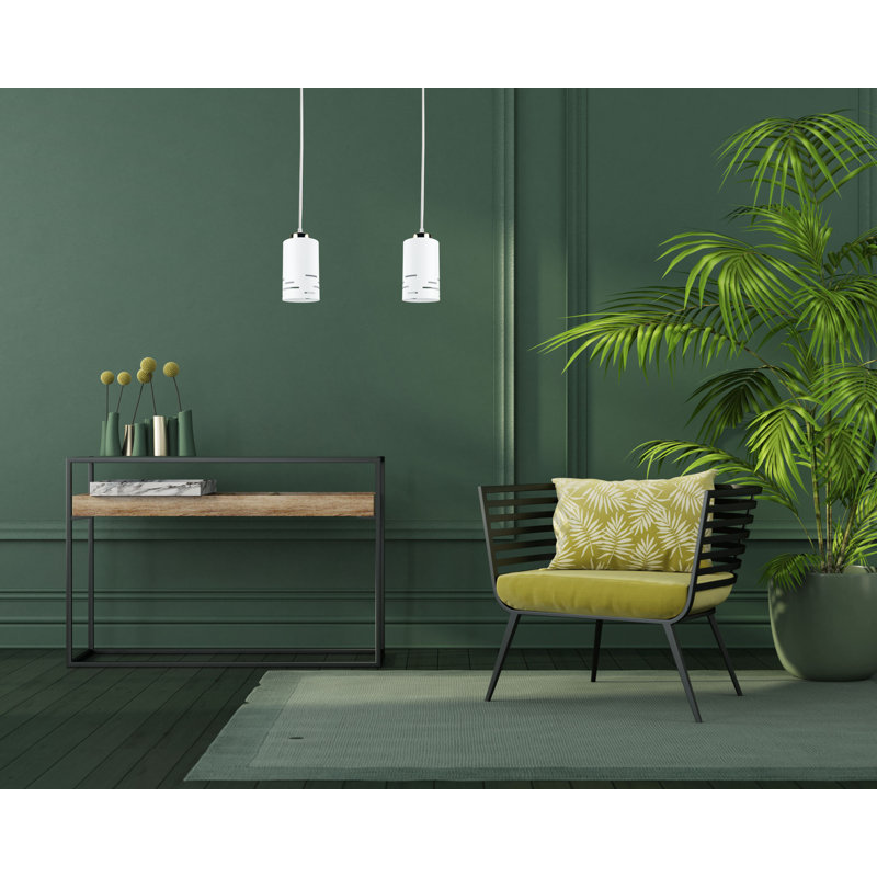 - Light Pendant, White/Gold, 2 Lights