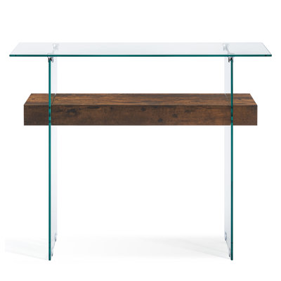 Console en verre trempé avec tablette