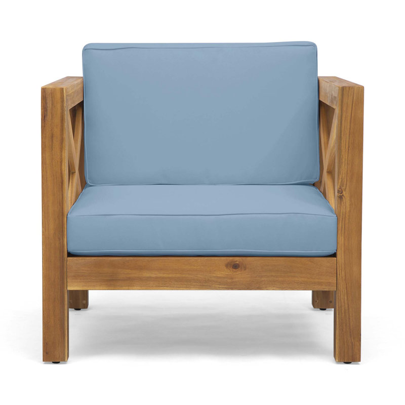 Fauteuil club Brava, Bleu, Brun