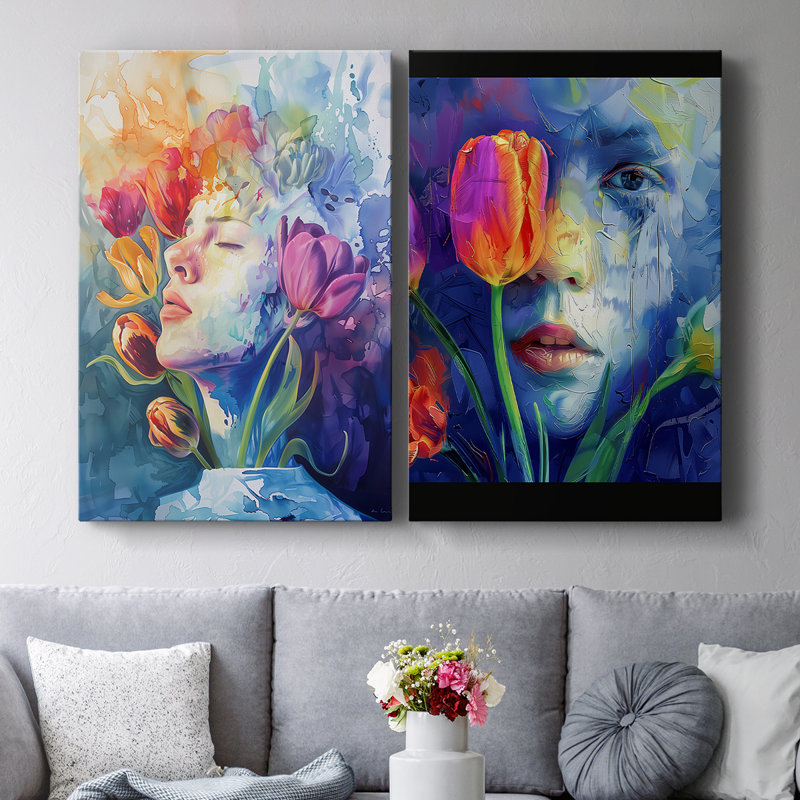 FLORAL Series DCCCX-Premium Gallery Wrapped Canvas -Ready to Hang, 18" H x 24" W