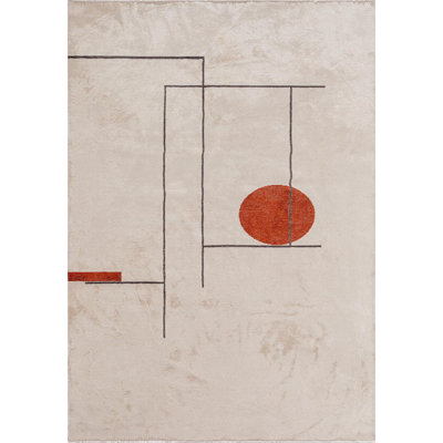 Seanan Rectangle Geometric Cotton and Viscose Indoor / Outdoor Area Rug