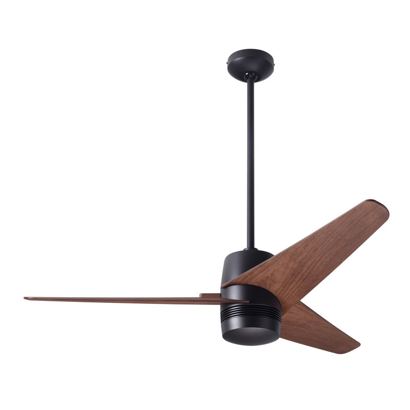 Velo Downrod Ceiling Fan, Wall/Remote Combo Controls, Mahogany, Dark Bronze