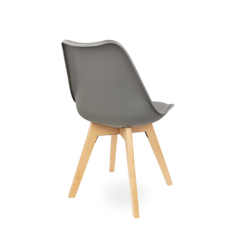 Rhine 43cm H Upholstered Side Chair, Grey, Natural