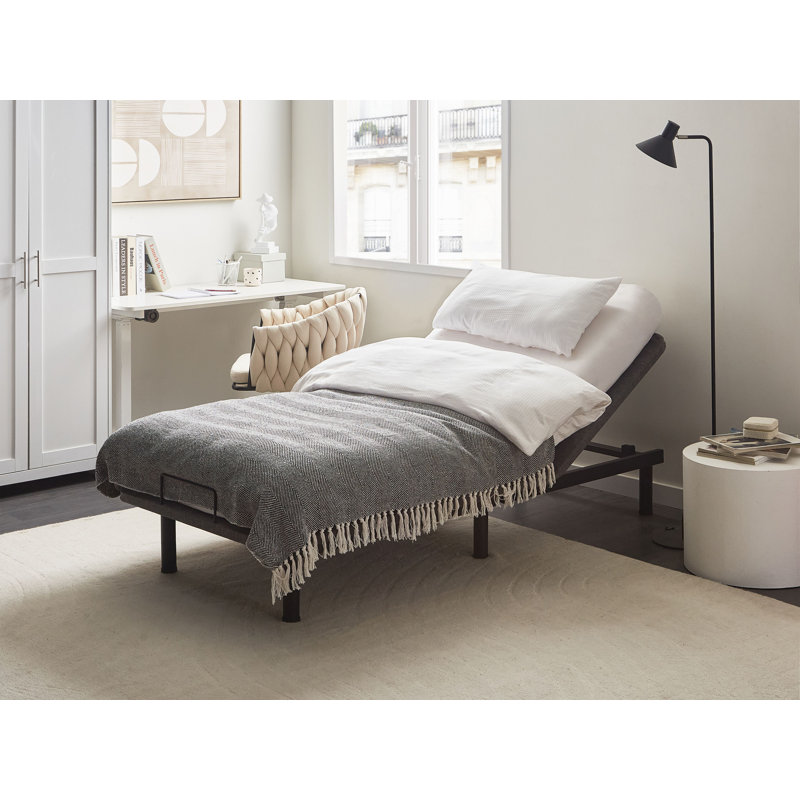 Electric Adjustable Bed Base BRUNOY Grey, Single