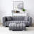 Luna, Channel-Back Velvet Sofa with Ottoman-1192313544