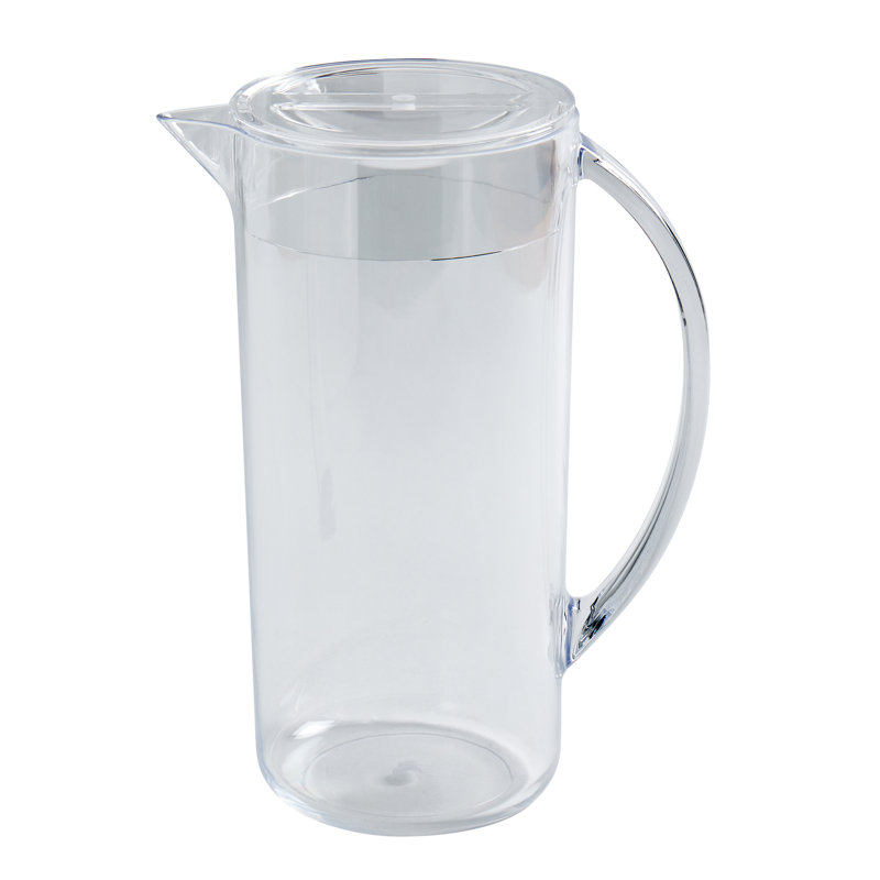 Clear Acrylic Pitcher with Colorful Stacking Tumblers Set