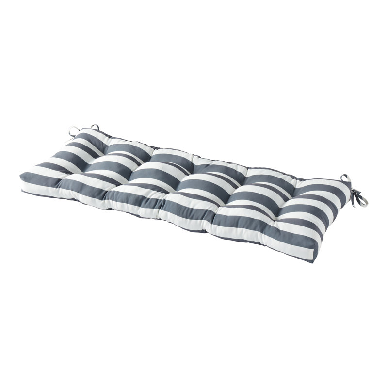 Coussin de banc d'extérieur Shipton, Toile à rayures grises, 5", L 51 po x P 18 po
