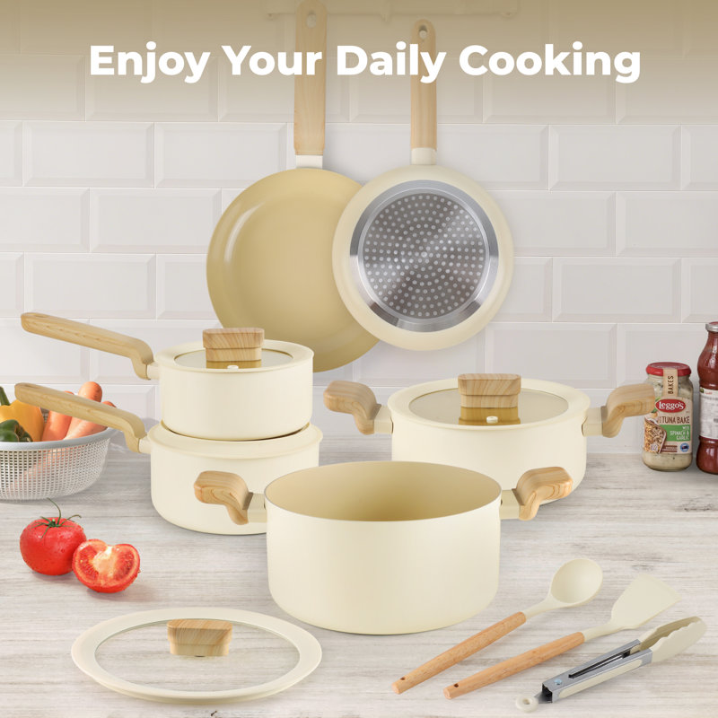 Fruiteam 11 Piece aluminium Non Stick Cookware Set