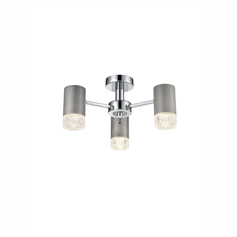 Beldin Semi Flush Mount, Chrome, Satin Nickel