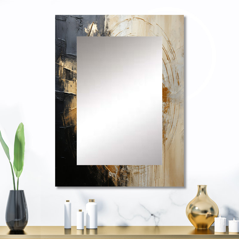 Minimalism Vortex Poteries - Abstract Spirals Unique Mirror, Modern Large Wall Mirror, Printed Metal Art, 32" x 24"
