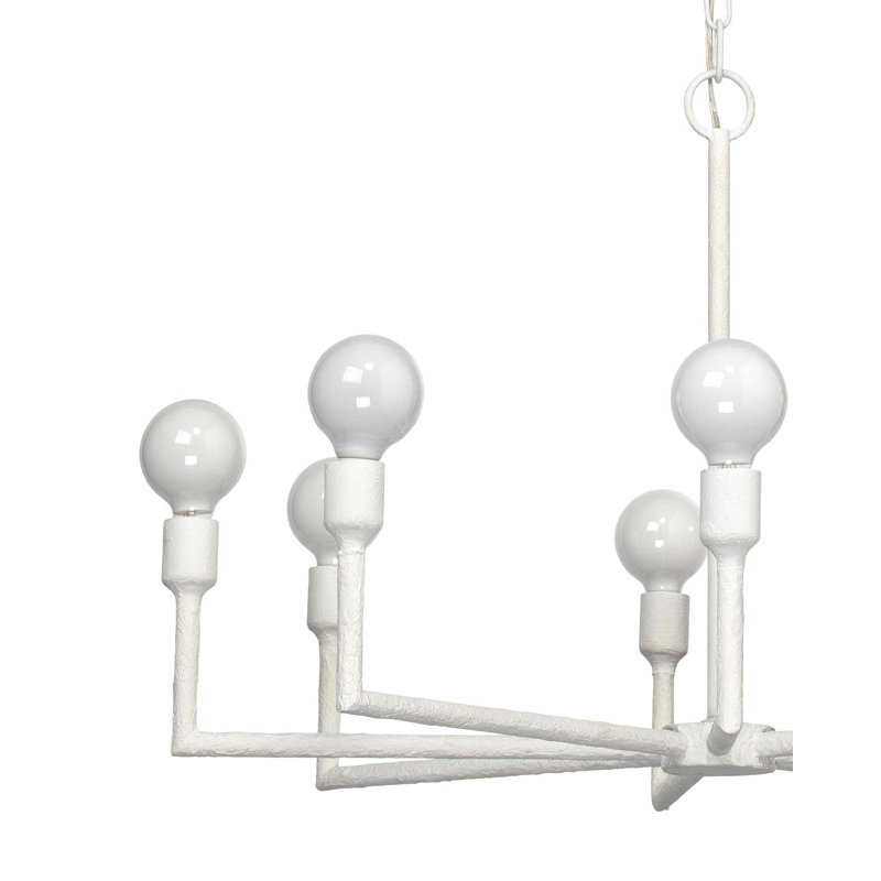 Jamie Young Park 8-Light White Gesso Modern Chandelier