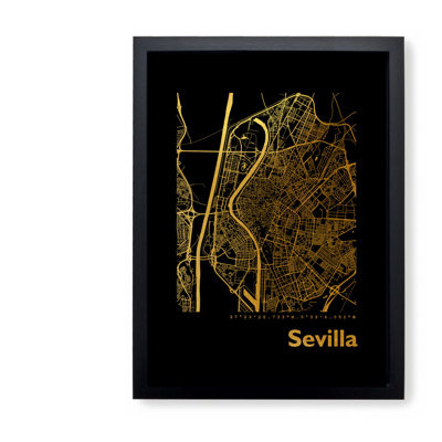 Sevilla Map - Single Picture Frame Print