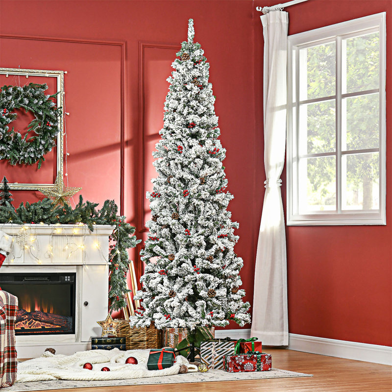 Arbre de Noël artificiel enneigé, 7'5"