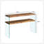 Console en panneau de fibres à densité moyenne, grande table d'appoint, bureau en verre trempé noyer, table d'entrée