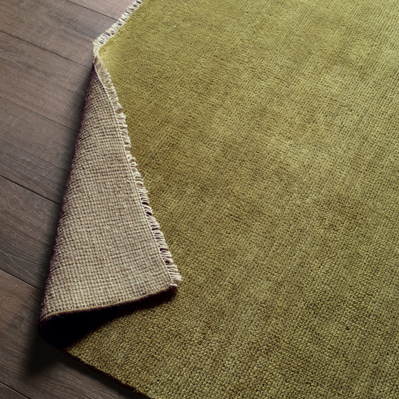 Jaipur Living Origin SAG16 Handknotted Solid Olive Green Area Rug (10'x14'), Rectangle 8' x 10'