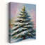 Reproduction d'art coloré, arbre d'hiver coloré, paisible et serein arbre de Noël pin, forêt, paysage-130680541