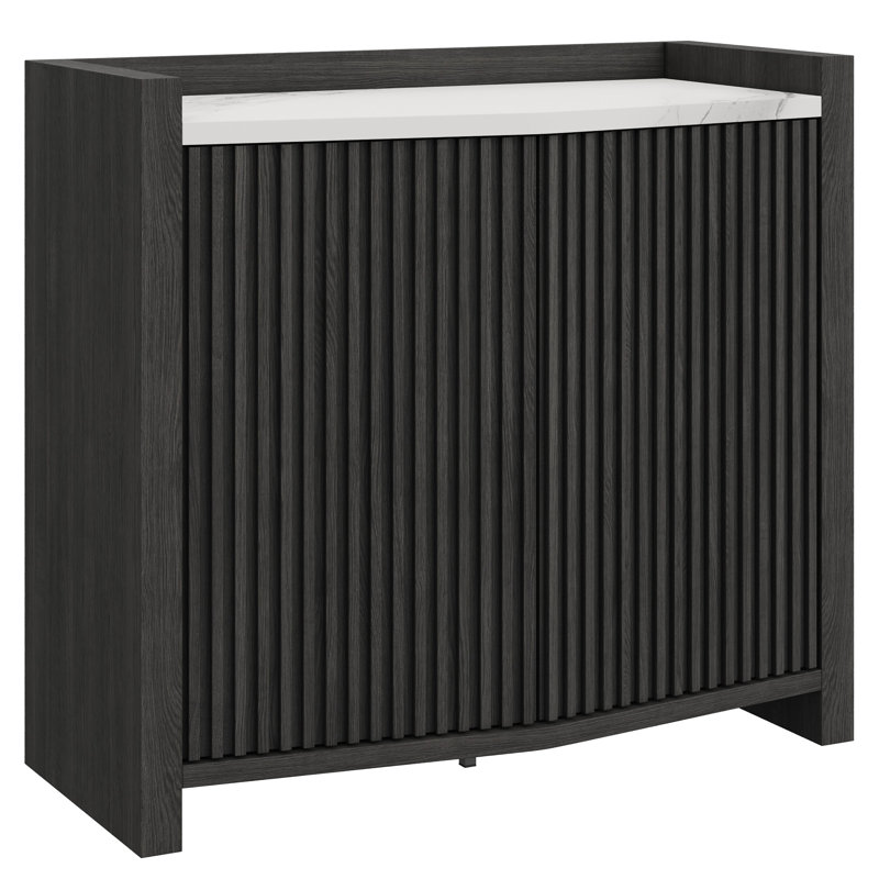 35 Inch Sideboard Buffet Cabinet with Storage, Ebony
