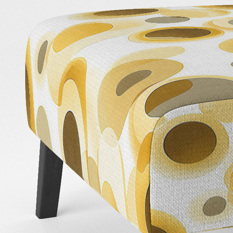 Motif artistique à fantaisie à pois - Fauteuil de chambre rembourré moderne, fauteuil d'appoint à pois, Jaune