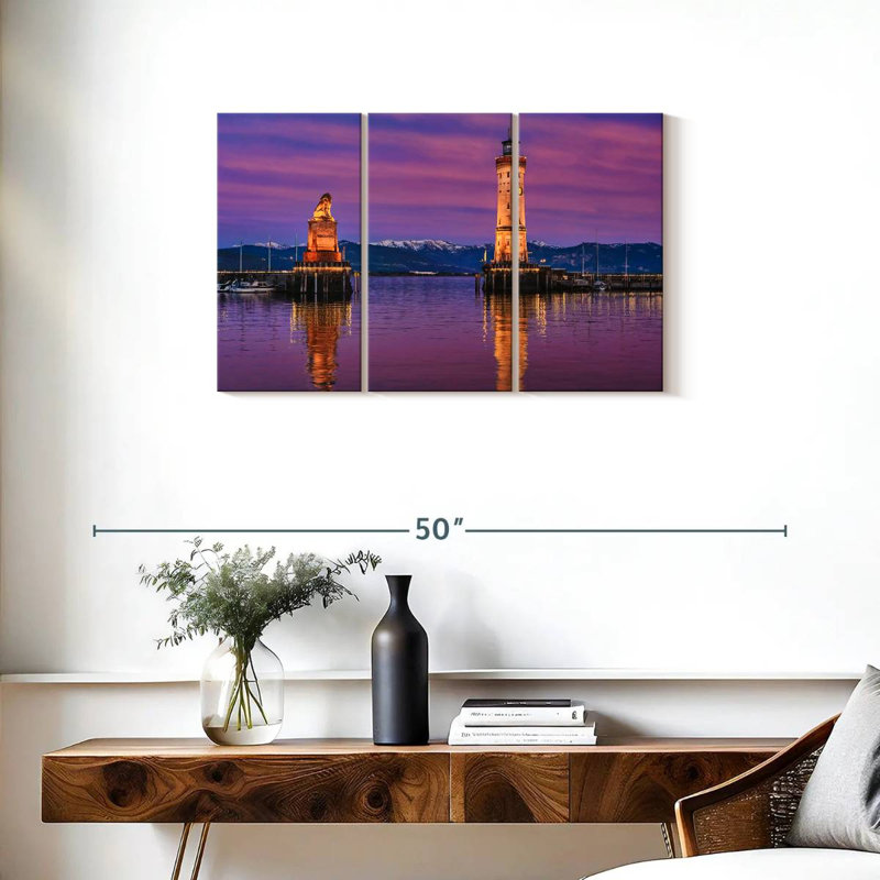 Lion bavarois et phare de Lindau, H 20 po x l 33 po
