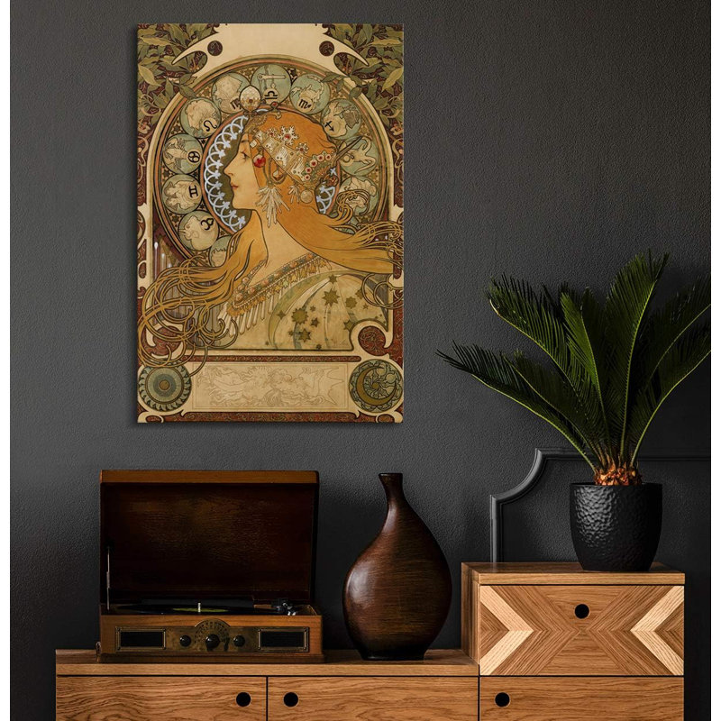 Reproduction classique d'Alphonse Mucha sur zodiaque sur toile par Alphonse Mucha