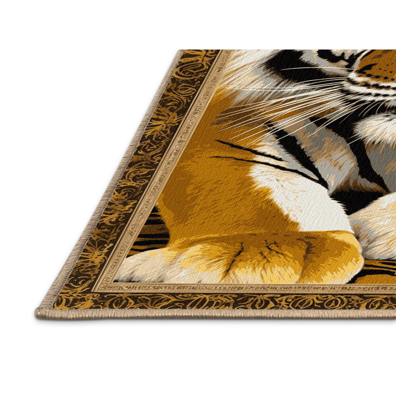  Tapis lavable Golden Tiger Big Cats, Rectangulaire 2 pi x 3 pi