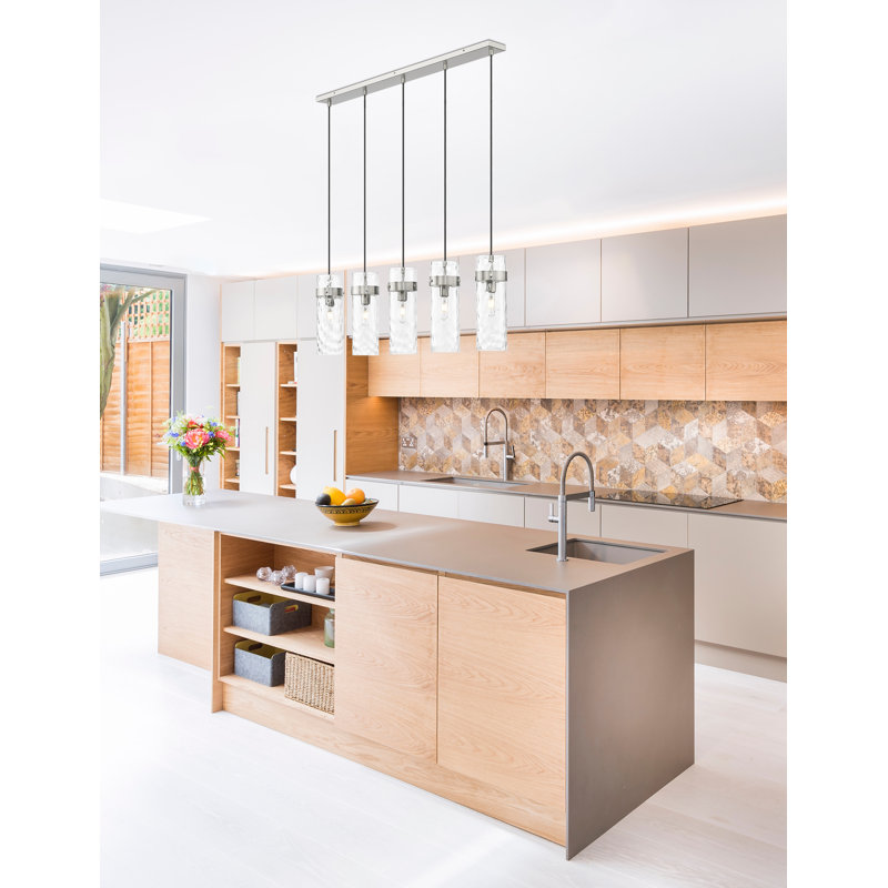 Lustre linéaire à 5 lumières Magruder, Nickel brossé