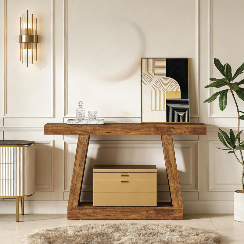 Table d'entrée à deux niveaux, table de canapé, console, table d'appoint, H 32,7 po x l 55,1 po x P 11,8 po