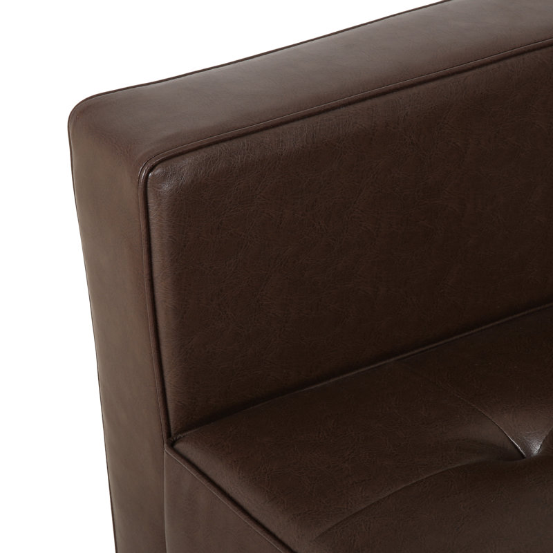 Canapé modulaire Tashyla, Similicuir brun foncé