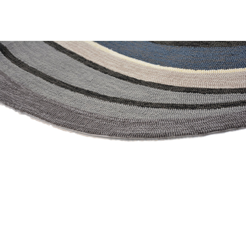 Geometric Area Rug, Oval 4'7" x 6'7"