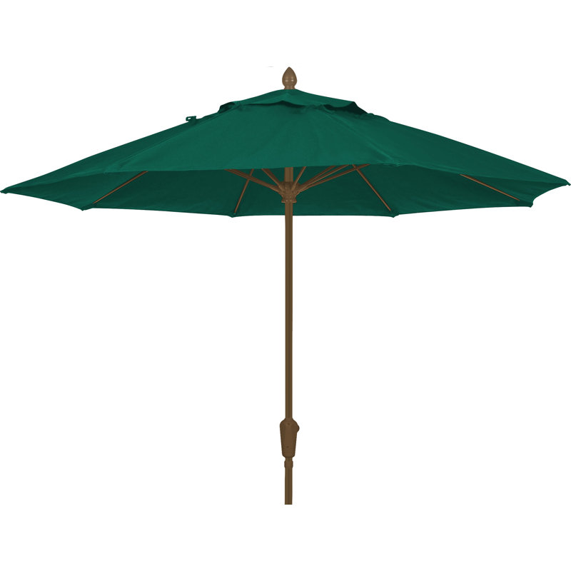 Parasol de marché Prestige 9 pi Sunbrella, Velours vert forêt, Bronze champagne