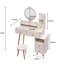 Meuble-lavabo élégant avec miroir et tabouret à DEL