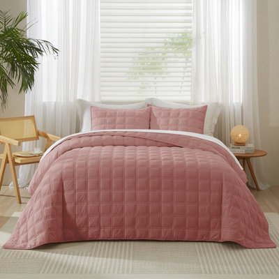 Ensemble de couvre-lit Wondnuga, 3 pièces douces et légères, double couture surpiquée, ensemble de literie toutes saisons