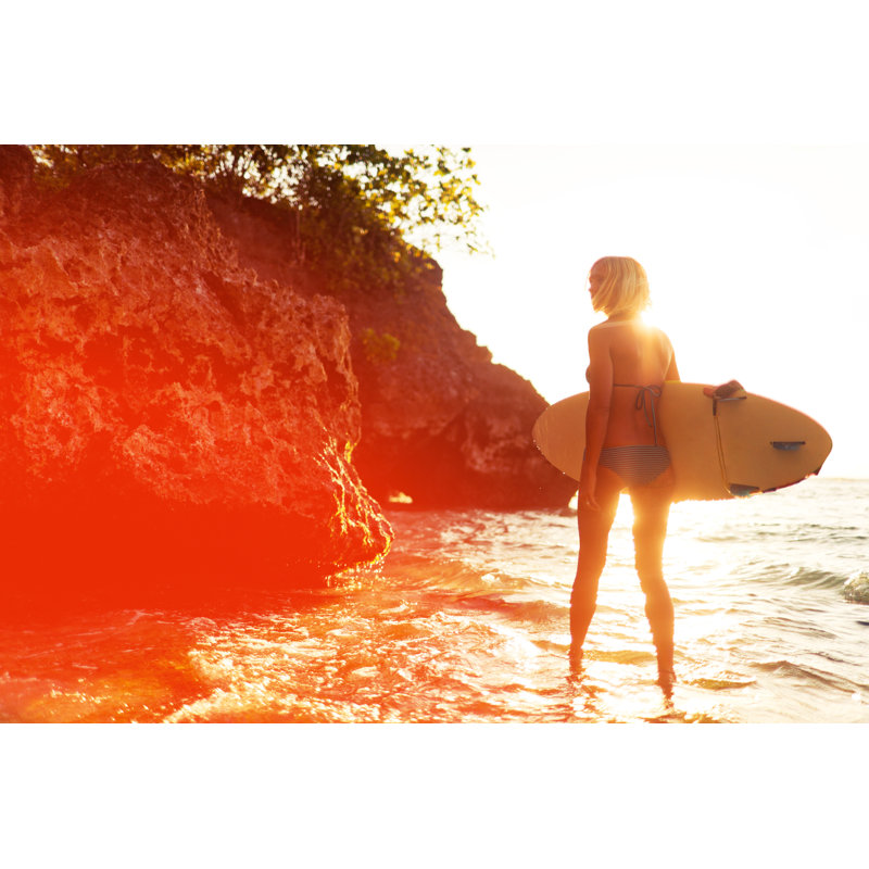 Surfer Girl by Arand - No Frame Art Prints on Canvas, 61cm H x 91cm W