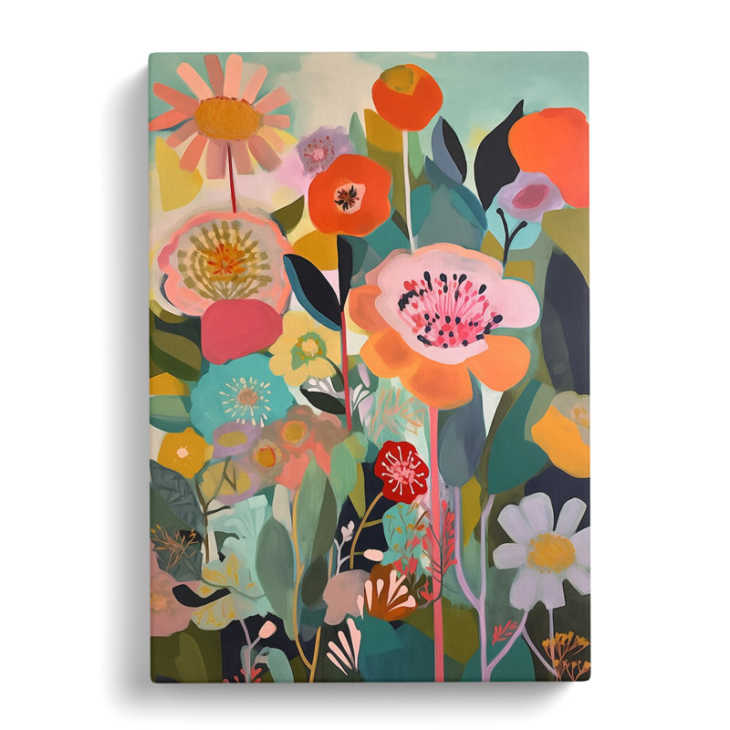 Southmead Flowers Retro Vol.5 - Wrapped Canvas, 76cm H x 50cm W x 3cm D